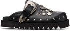 Toga Virilis Black Eyelet Metal Sabot Slip-on Loafers