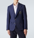 Dolce&Gabbana Logo single-breasted linen blazer