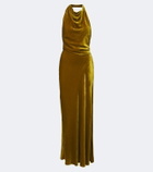 Simkhai Reannon draped open-back velvet gown