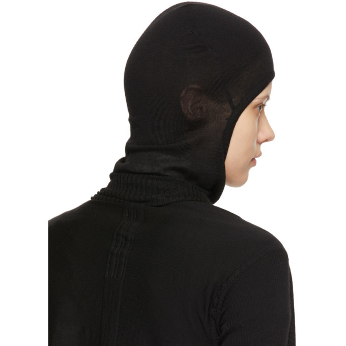 Rick Owens Black Wool Skull Balaclava Rick Owens