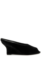Toteme 85 Peep-toe Velvet Mules Black