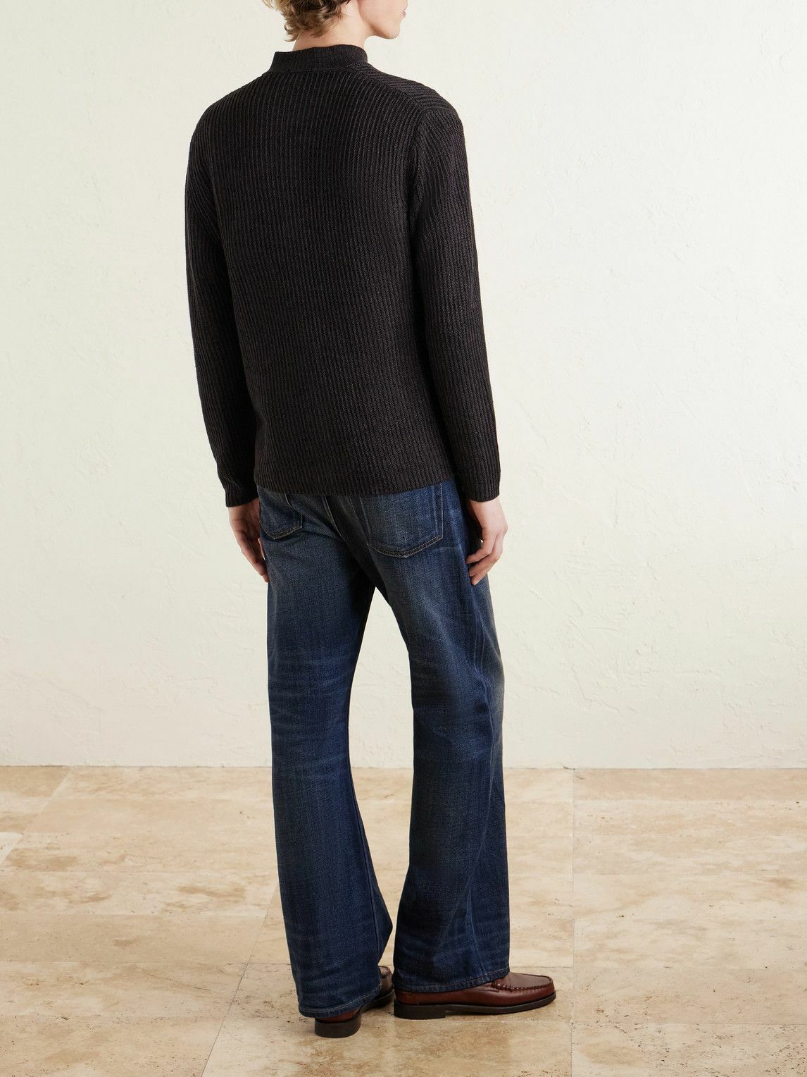 Inis Meáin - Ribbed Linen Cardigan - Brown