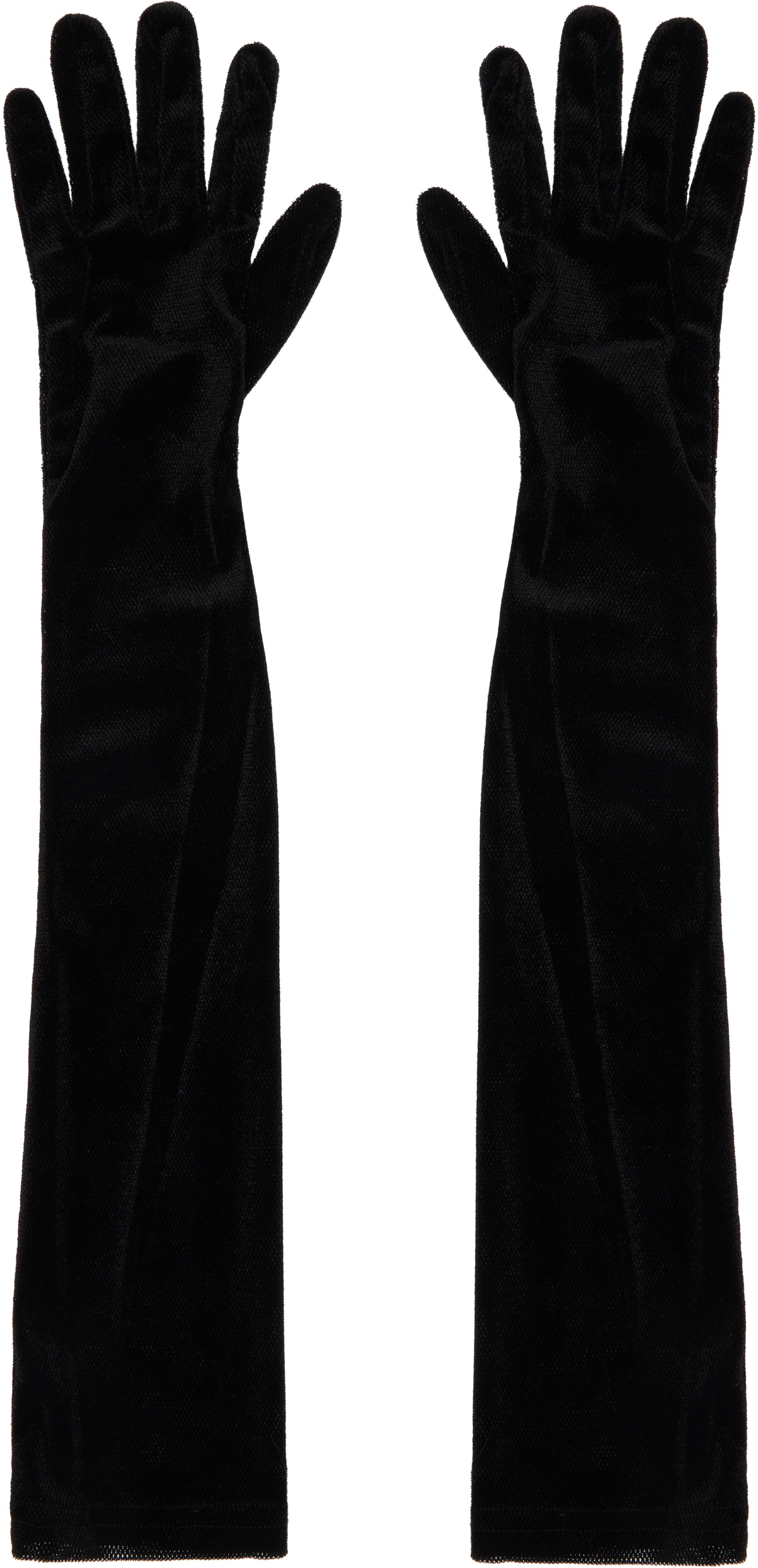 Anna Sui Black Velvet Mesh Gloves