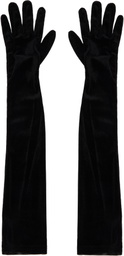 Anna Sui Black Velvet Mesh Gloves