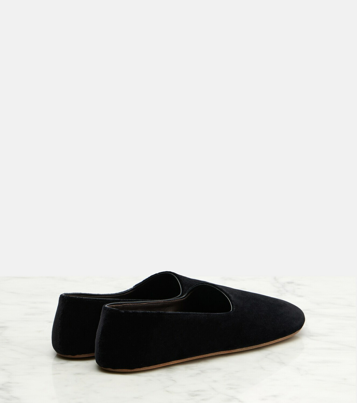 The Row Ponti velvet slip-on shoes