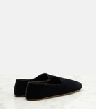 The Row Ponti velvet slip-on shoes