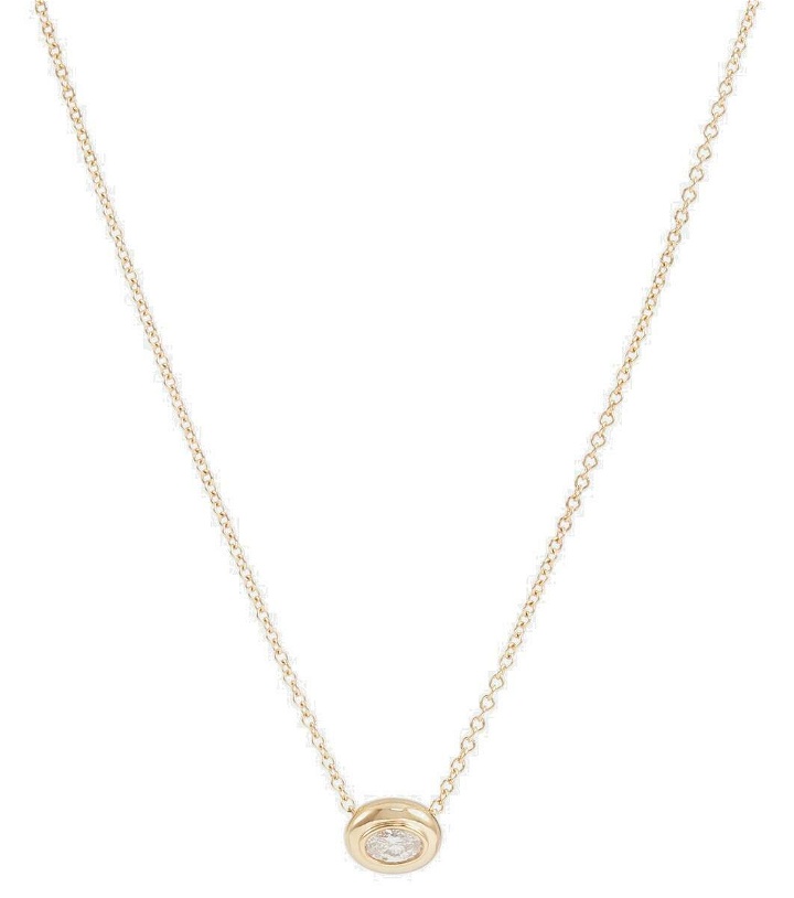 Photo: Melissa Kaye Lenox Reign 18kt gold necklace with diamond