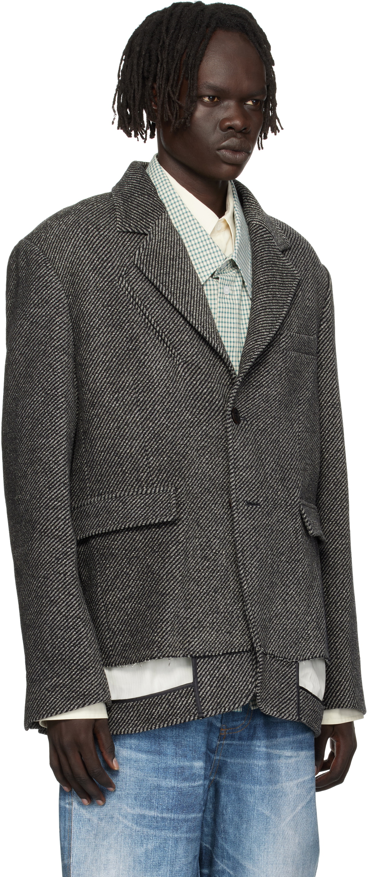 Andersson Bell Gray Inside Out Wool Blazer