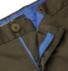 Incotex - Navy Slim-Fit Stretch-Cotton Gabardine Chinos - Green