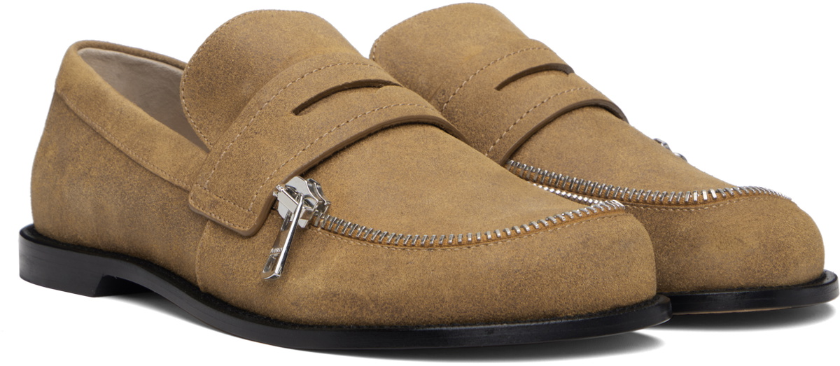 JW Anderson Tan Biker Moccasin Loafers