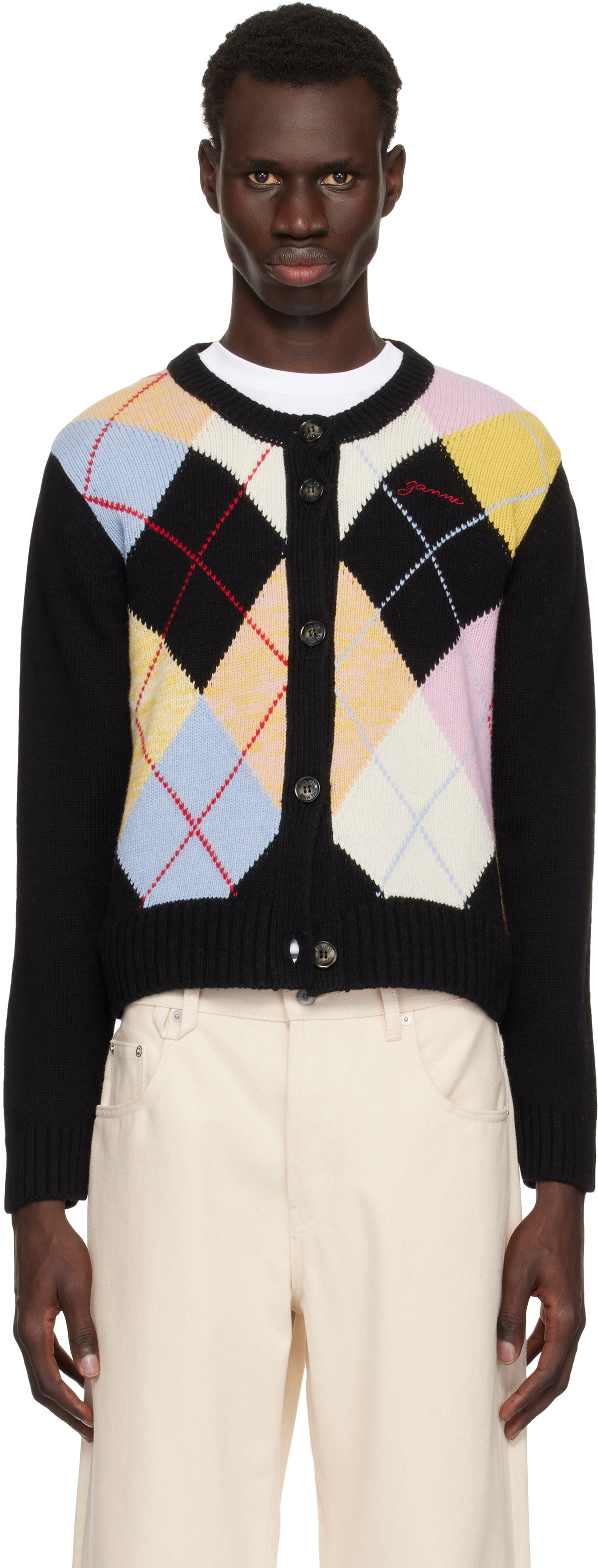 GANNI Multicolor Harlequin Cardigan