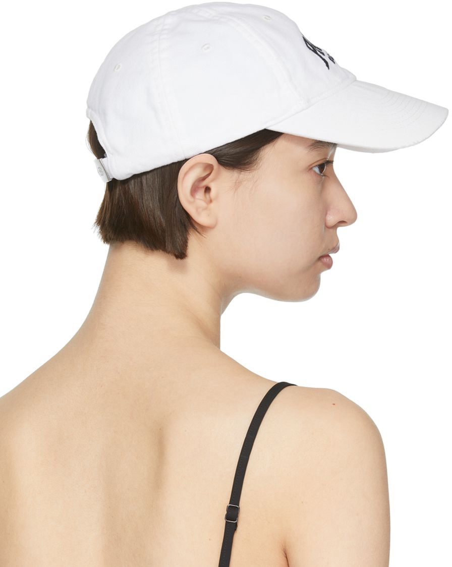 Balenciaga Paris Logo Hat Baseball Cap White Cotton