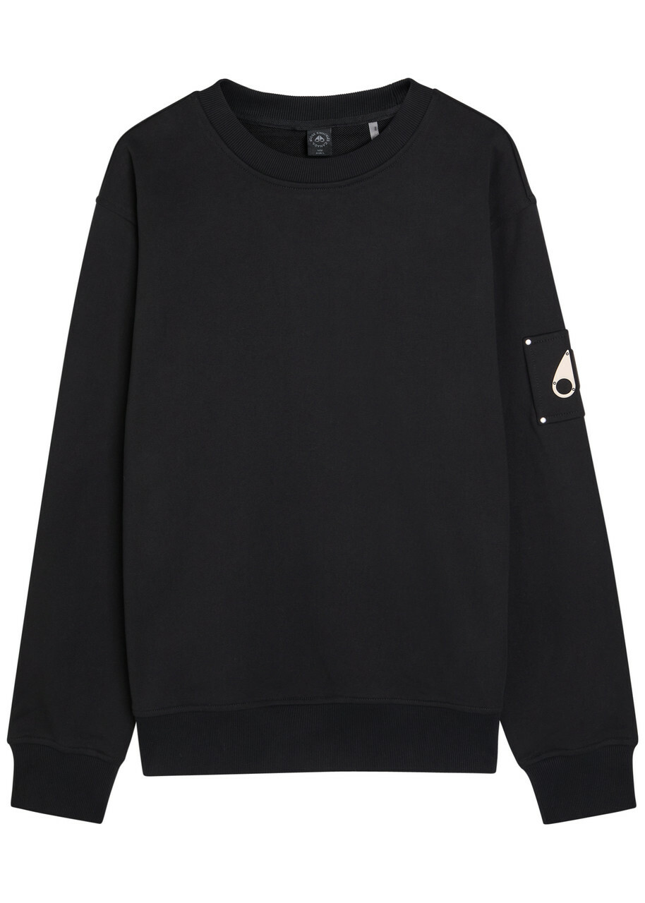 Moose Knuckles Hartsfield Logo Cotton Sweatshirt Black