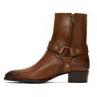 Saint Laurent Brown Wyatt 40 Harness Boots