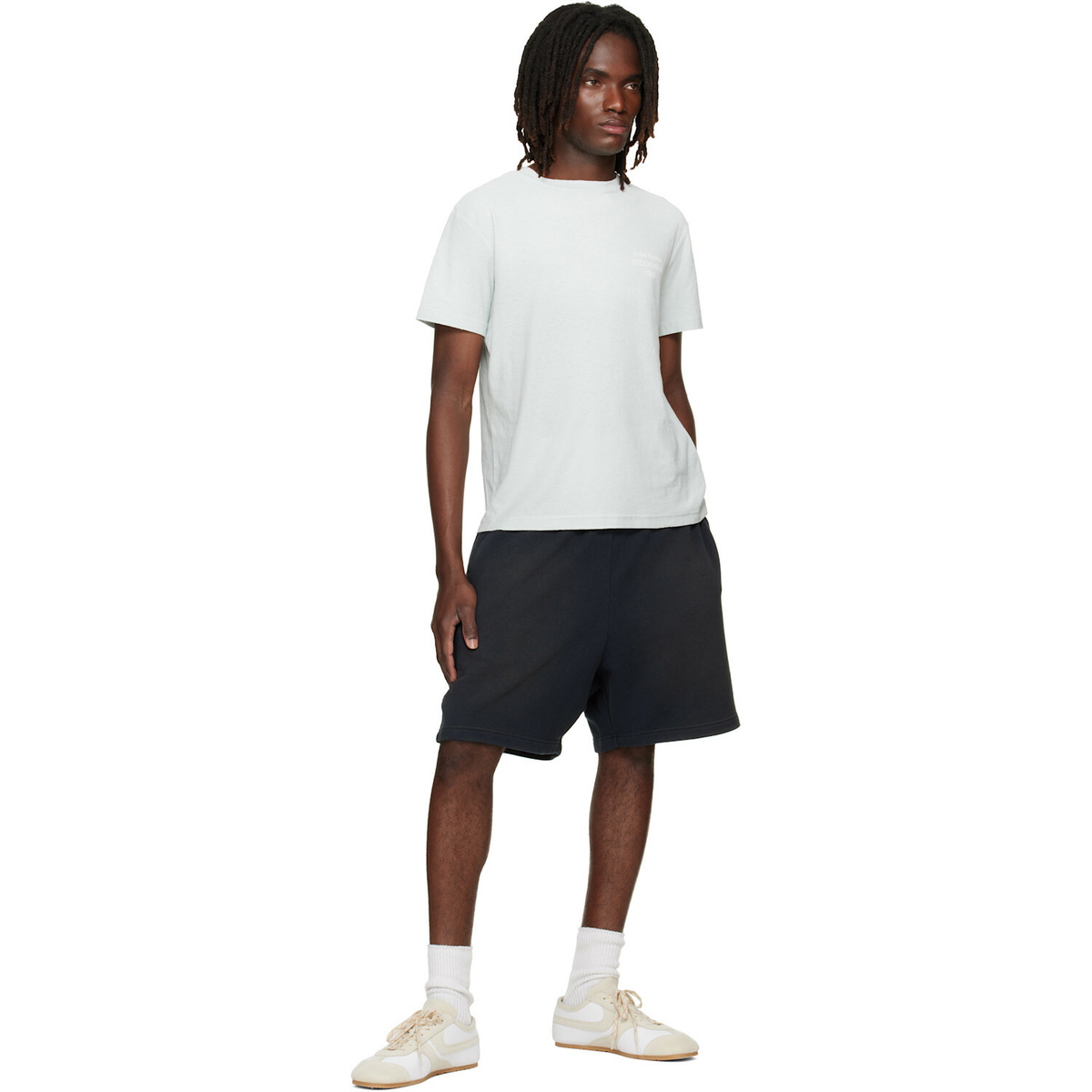 Acne Studios Green Distressed Logo T-shirt