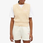 Maison Kitsuné Women's Handwriting Crop Vest in Chalk Yellow Melange