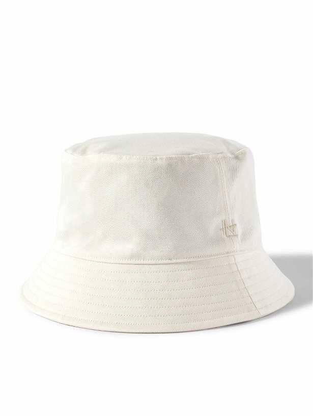 Photo: nanamica - Logo-Emboidered Cotton-Blend Twill Bucket Hat - Neutrals