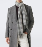 Eleventy Checked silk, wool, and cashmere scarf