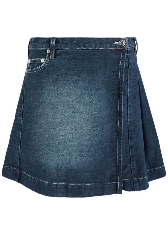 Photo: House OF Sunny Pleated Denim Mini Wrap Skirt