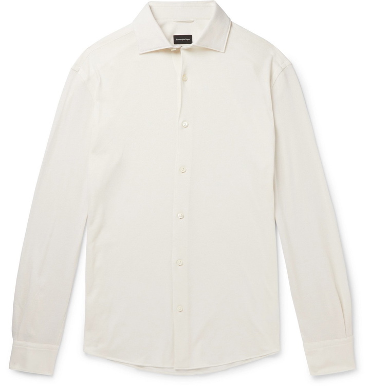 Photo: Ermenegildo Zegna - Cotton and Cashmere-Blend Shirt - Neutrals