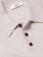 Mr P. - Textured Wool and Camel-Blend Polo Shirt - Gray