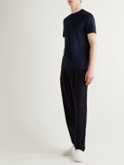 Giorgio Armani - Silk and Cotton-Blend-Jersey T-Shirt - Blue