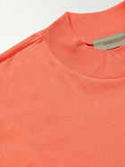 FEAR OF GOD ESSENTIALS - Logo-Flocked Cotton-Jersey T-Shirt - Orange
