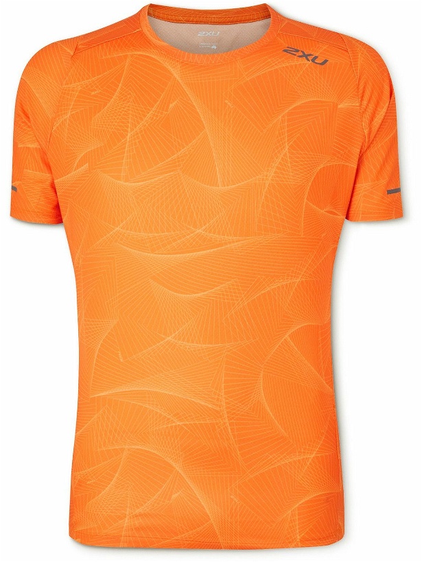 Photo: 2XU - Light Speed Printed X-LITE Tech T-Shirt - Orange