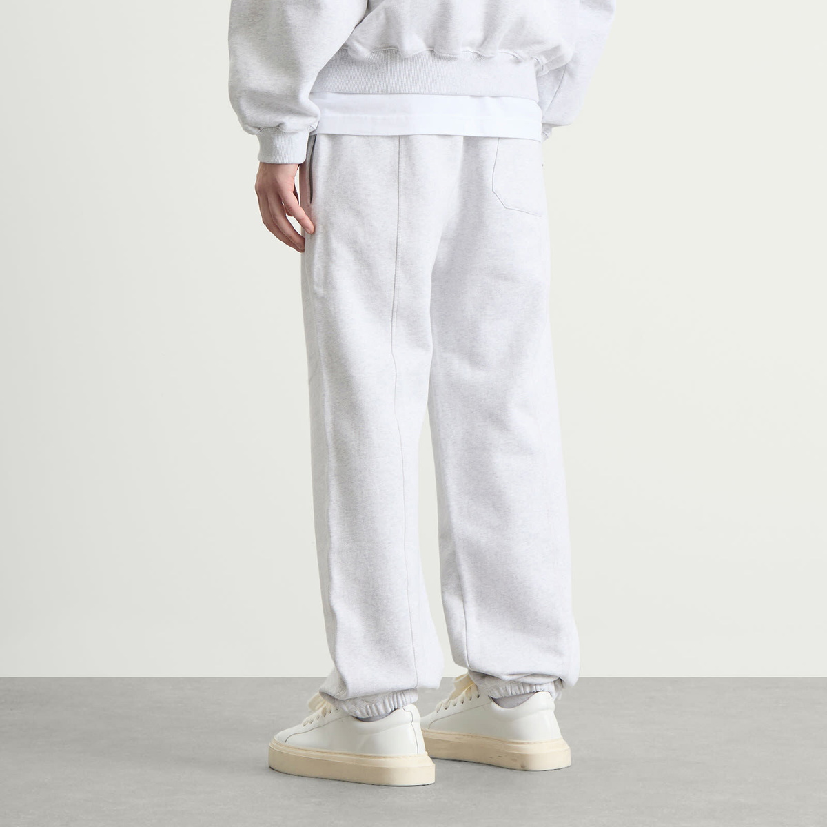 Cole Buxton Men's Mini Logo Sweatpants in Light Grey Marl