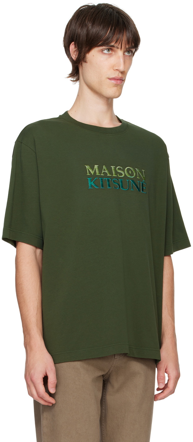 Maison Kitsuné Green Gradient 'Maison Kitsuné' Oversize T