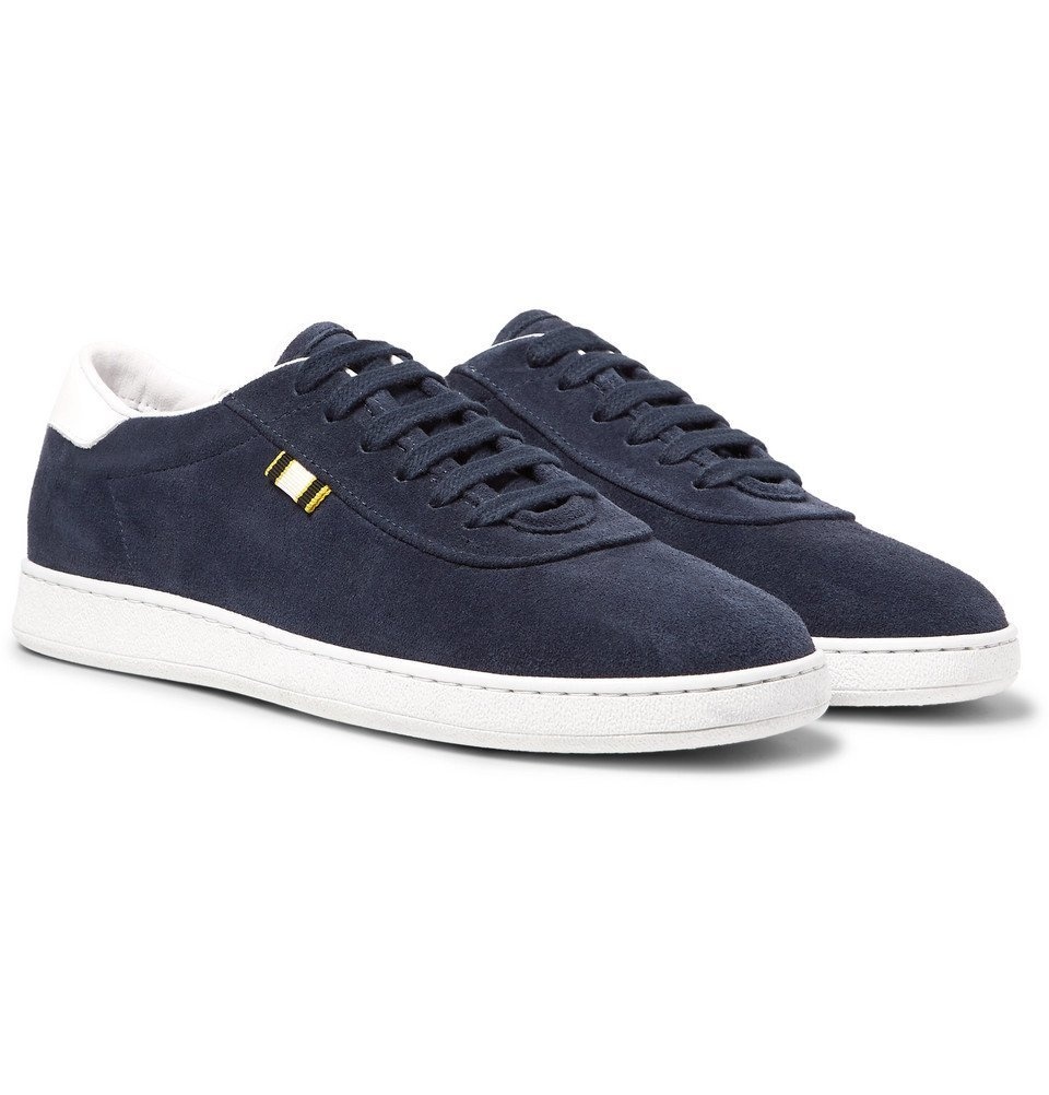 Photo: Aprix - Leather-Trimmed Suede Sneakers - Men - Midnight blue