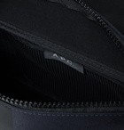 A.P.C. - Savile Logo-Print Tape-Trimmed Tech-Canvas Belt Bag - Blue