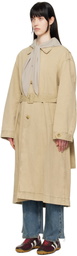 OPEN YY Beige Detachable Scarf Trench Coat