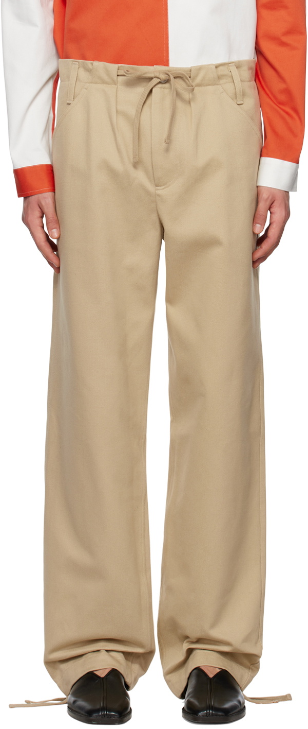 3MAN Beige Drawstring Trousers