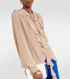 Victoria Beckham Ruffled silk crêpe de chine blouse