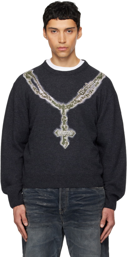 Photo: We11done Gray Cross Necklace Sweater