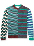 Marni - Striped Intarsia-Knit Sweater - Green