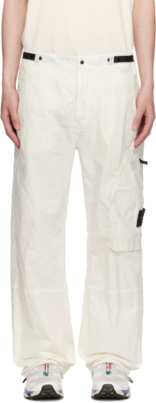 Photo: Stone Island Off-White Organic Look Nylon Panama-TC Cargo Pants