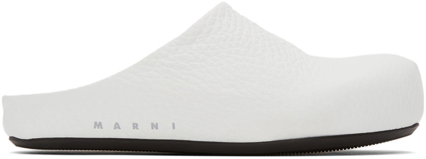 Marni White Fussbett Sabot Slides