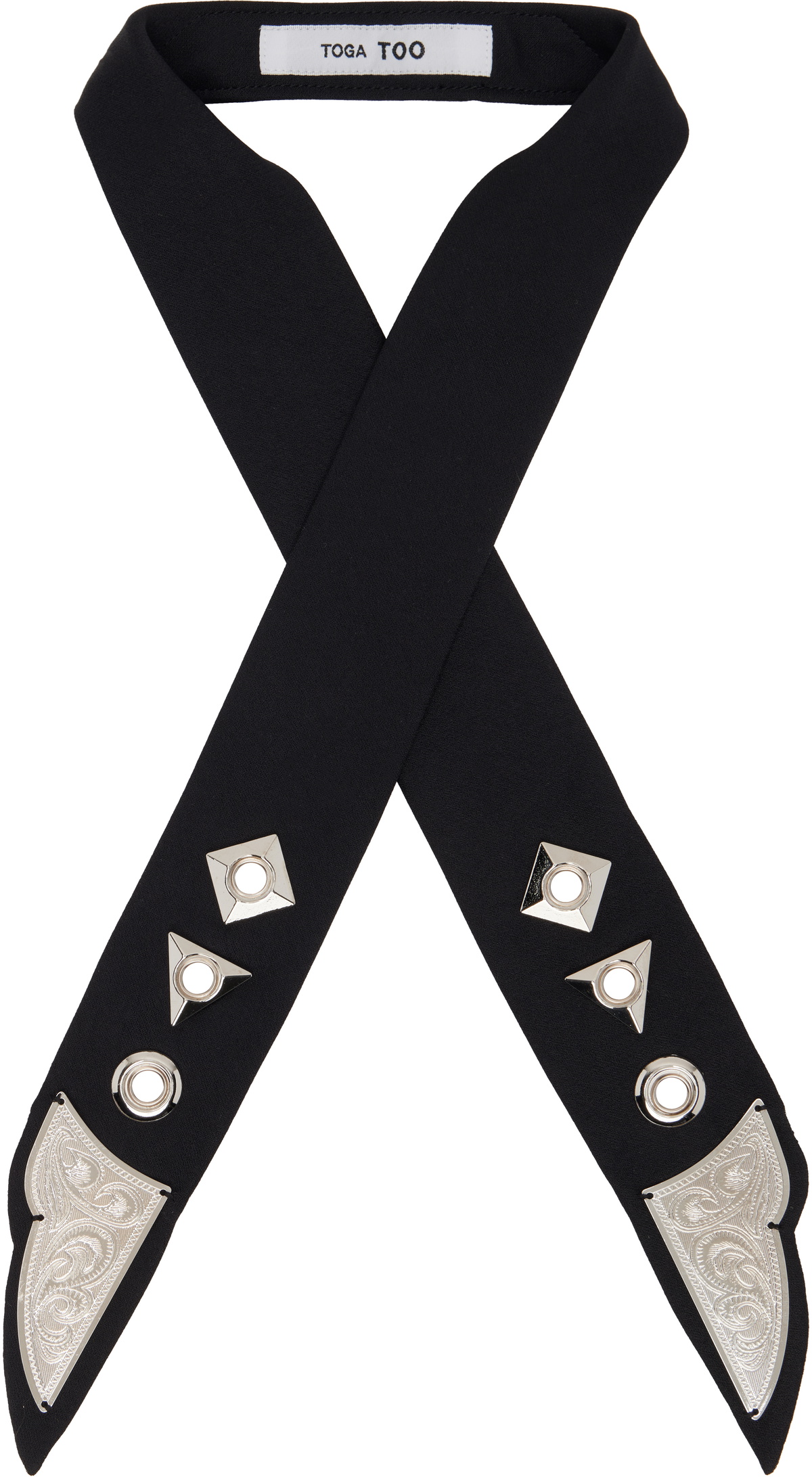 Toga Pulla Black Metal Ribbon Tie