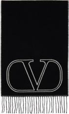 Valentino Garavani Black VLogo Signature Scarf