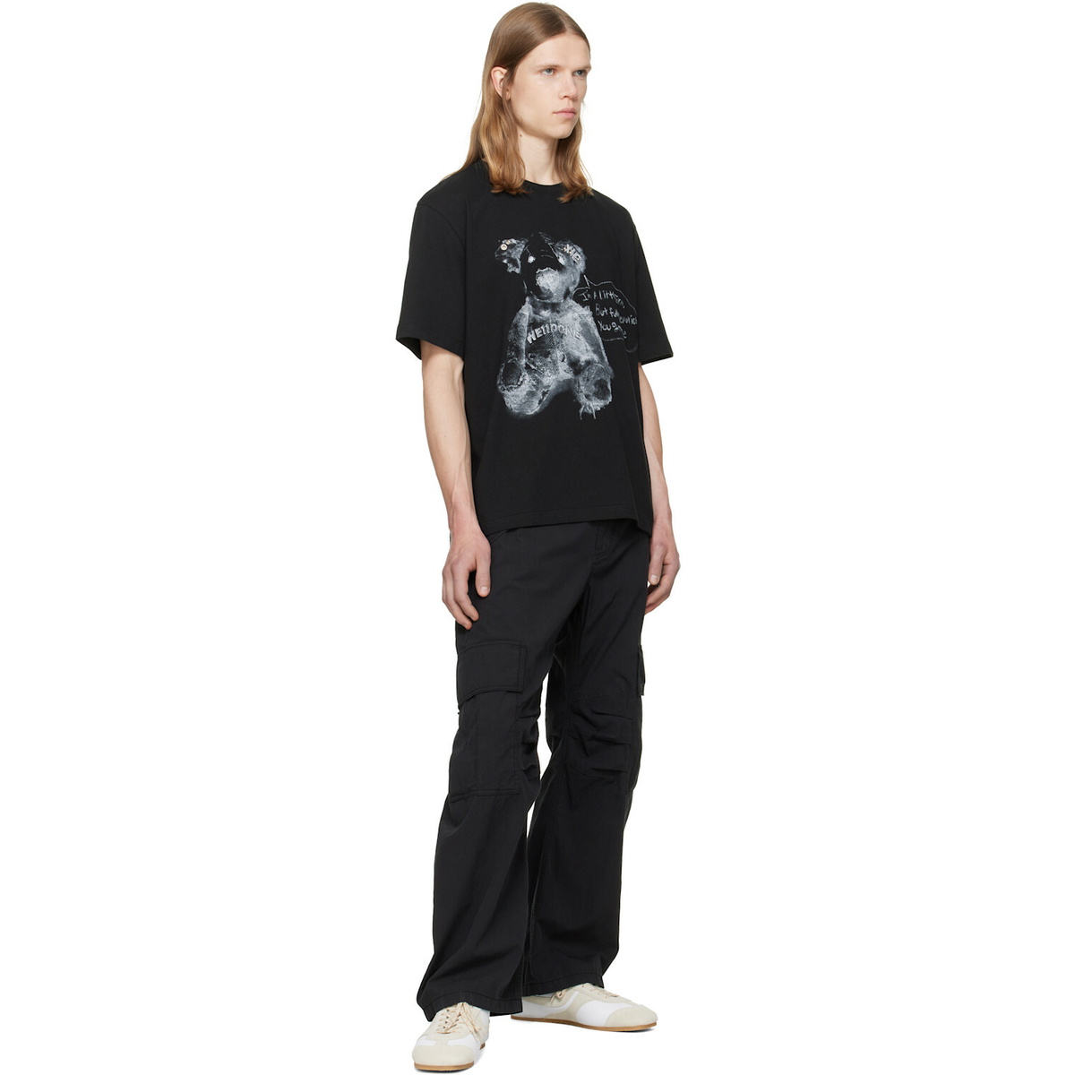 We11done Black Drawing Teddy T-shirt