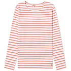 Armor-Lux Women's Long Sleeve Breton T-Shirt in White/Bisque