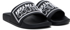Versace Jeans Couture Black Logo Shelly Pool Slides