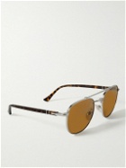 Persol - Round-Frame Silver-Tone Sunglasses