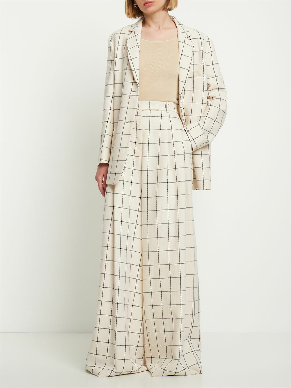 ROCHAS Macro Check Canvas Over Jacket