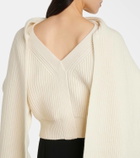 Erdem Cropped wool and cashmere scarf sweater