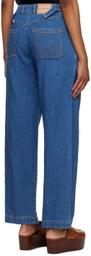 See by Chloé Navy Cinch Strap Jeans