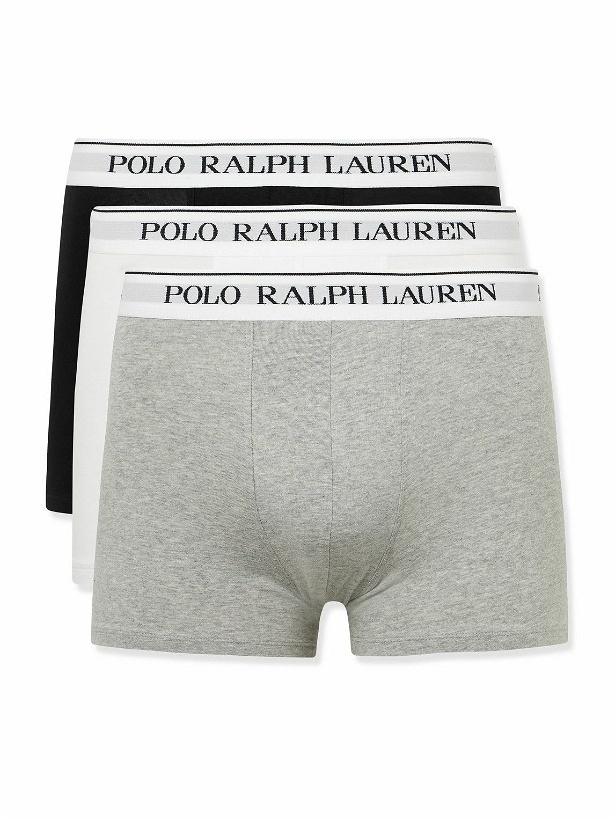 Photo: Polo Ralph Lauren - Three-Pack Stretch-Cotton Jersey Boxer Briefs - Gray