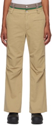 C2H4 Khaki Double Waist Trousers